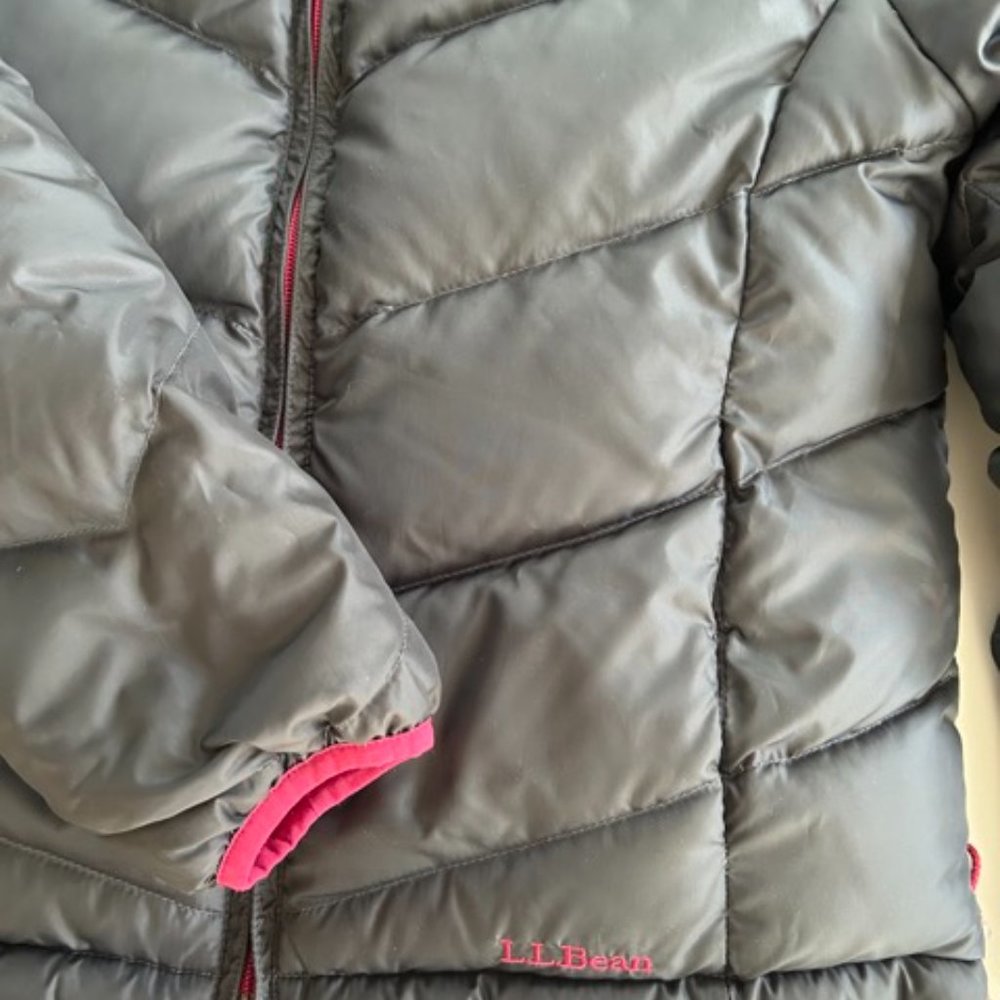Ll Bean Goose Down Black/Raspberry Reversible Jac… - image 7